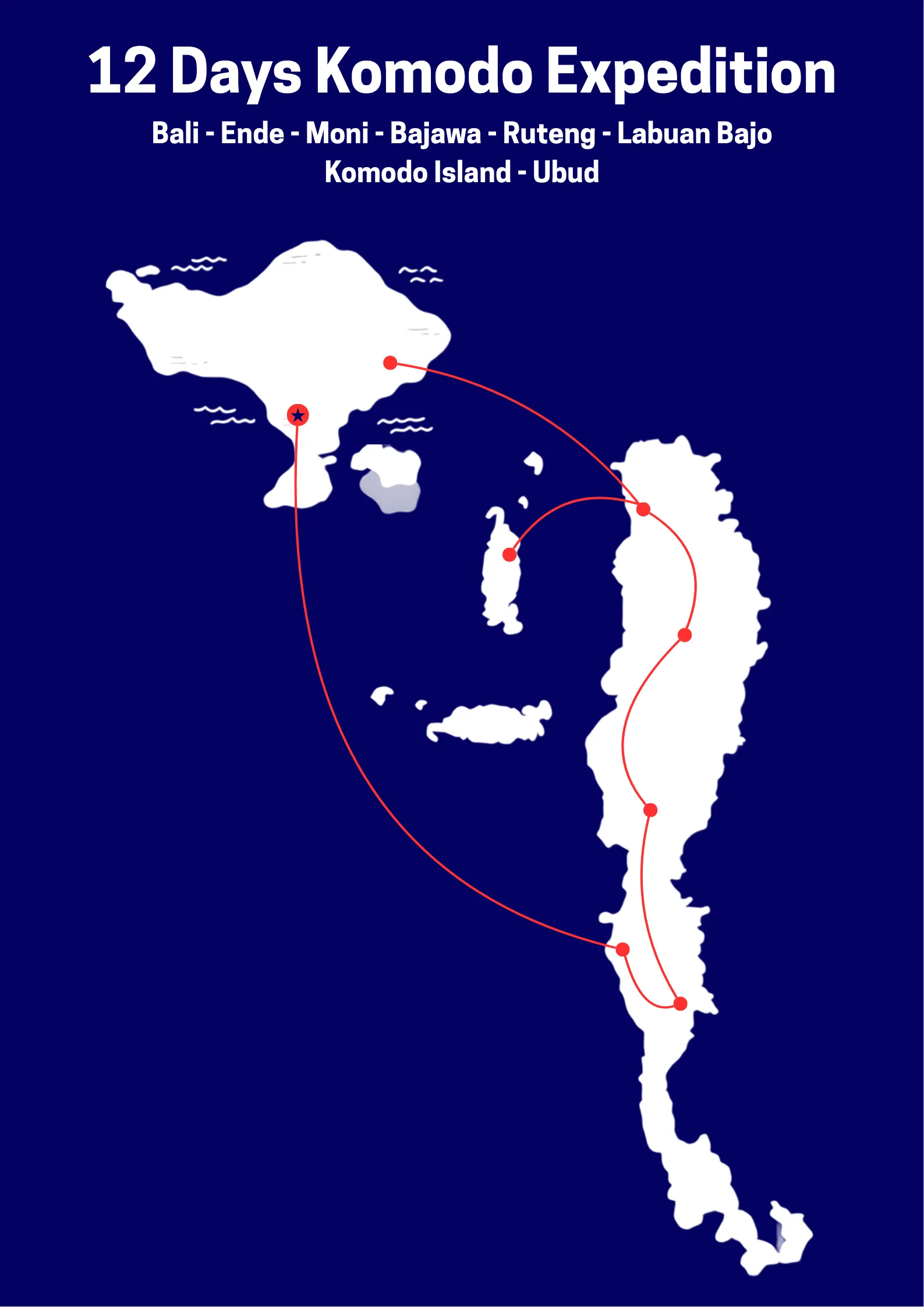 Map of Komodo Expedition destinations